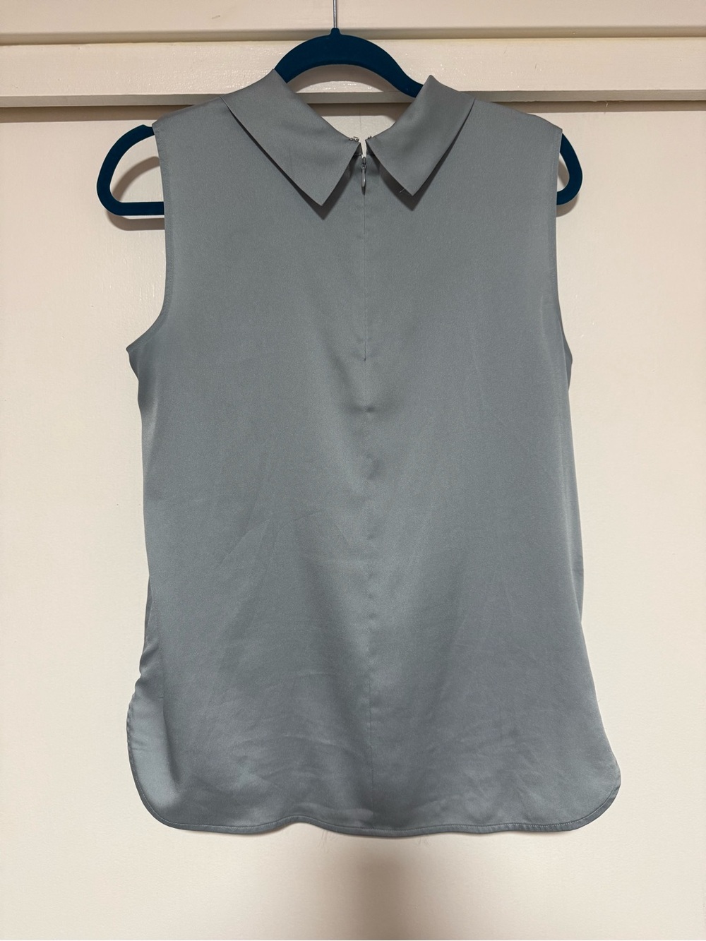 Ann Taylor Sleeveless Twist-Neck Top - Light Silver Blue - Picture 2 of 5